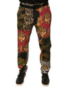 Dolce & Gabbana Pantaloni eleganți multicolori cu model patchwork pentru bărbați