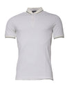 Tricou polo cu guler din bumbac și buline albe Dolce & Gabbana