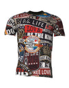 Tricou Dolce & Gabbana cu guler rotund din bumbac și imprimeu grafic multicolor