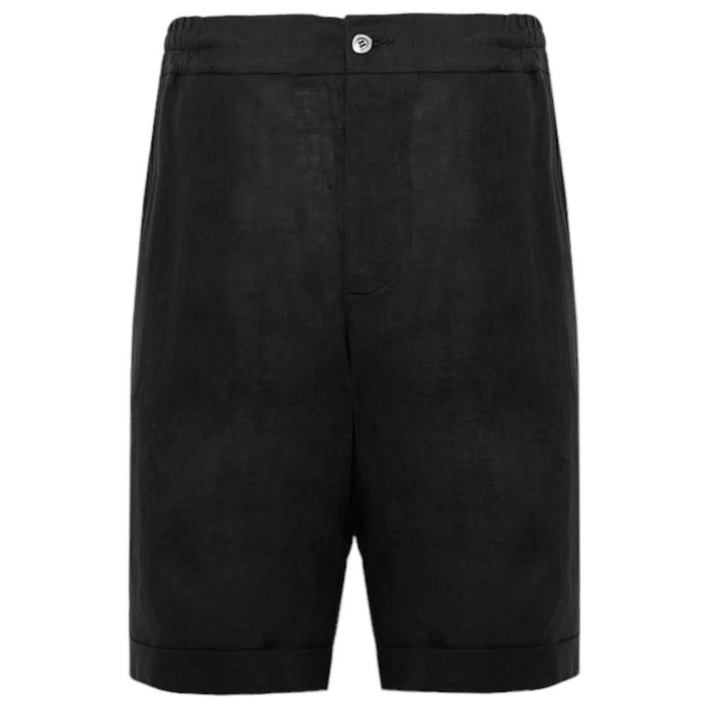 Pantaloni scurți Alpha Studio din in negru