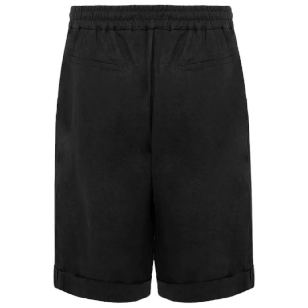 Pantaloni scurți Alpha Studio din in negru