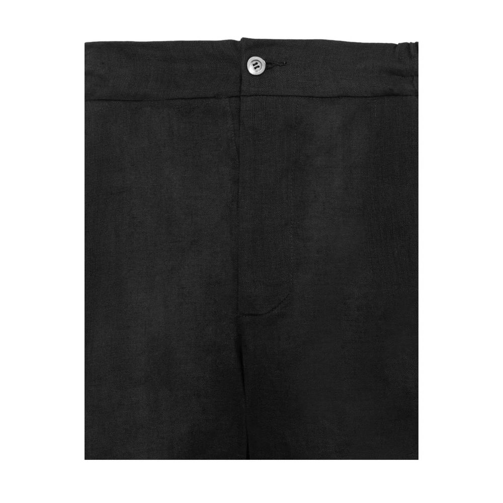 Pantaloni scurți Alpha Studio din in negru
