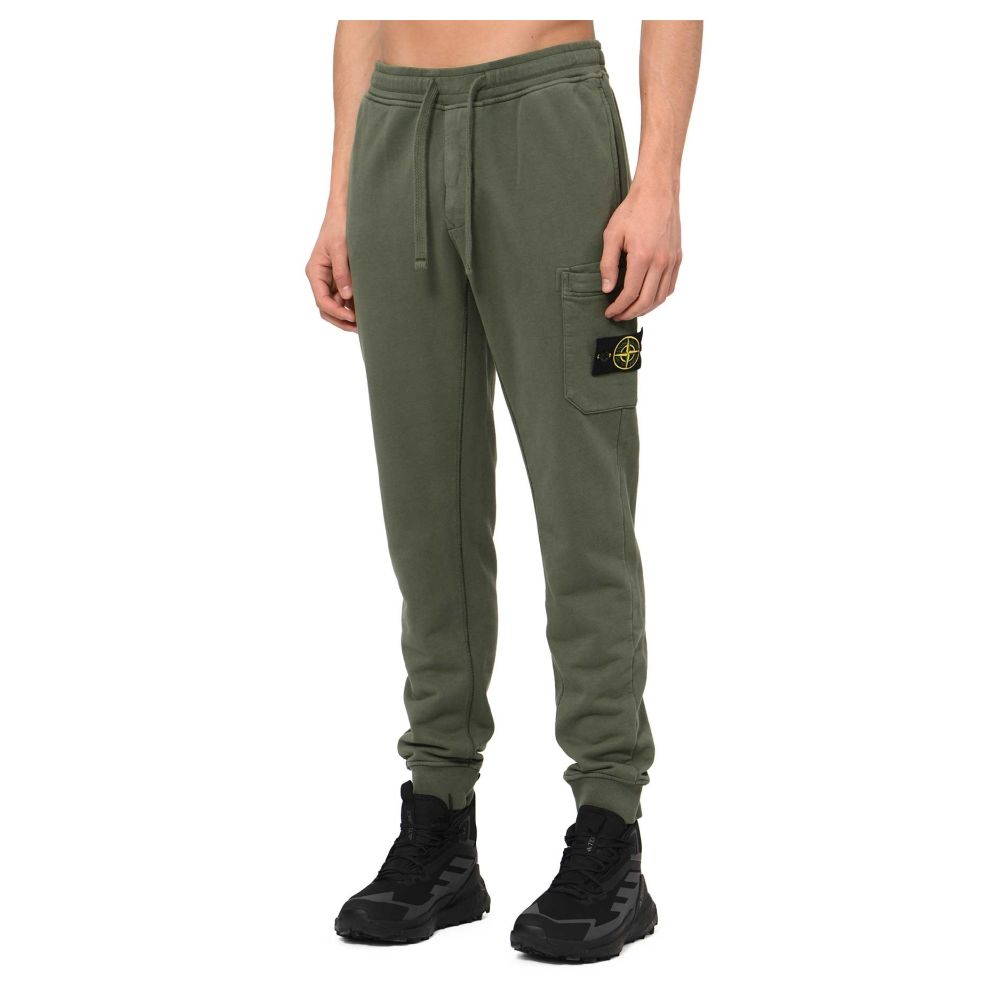 Pantaloni Stone Island bej din bumbac pentru bărbați