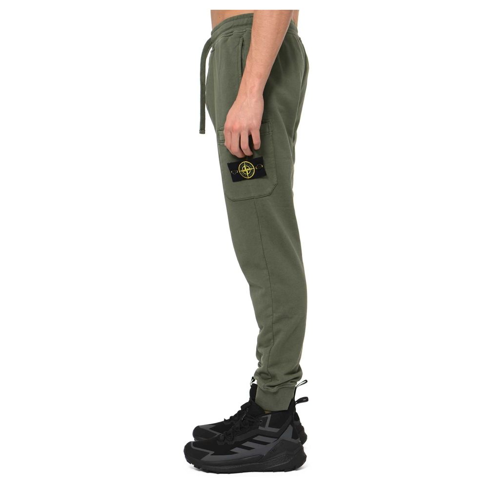 Pantaloni Stone Island bej din bumbac pentru bărbați
