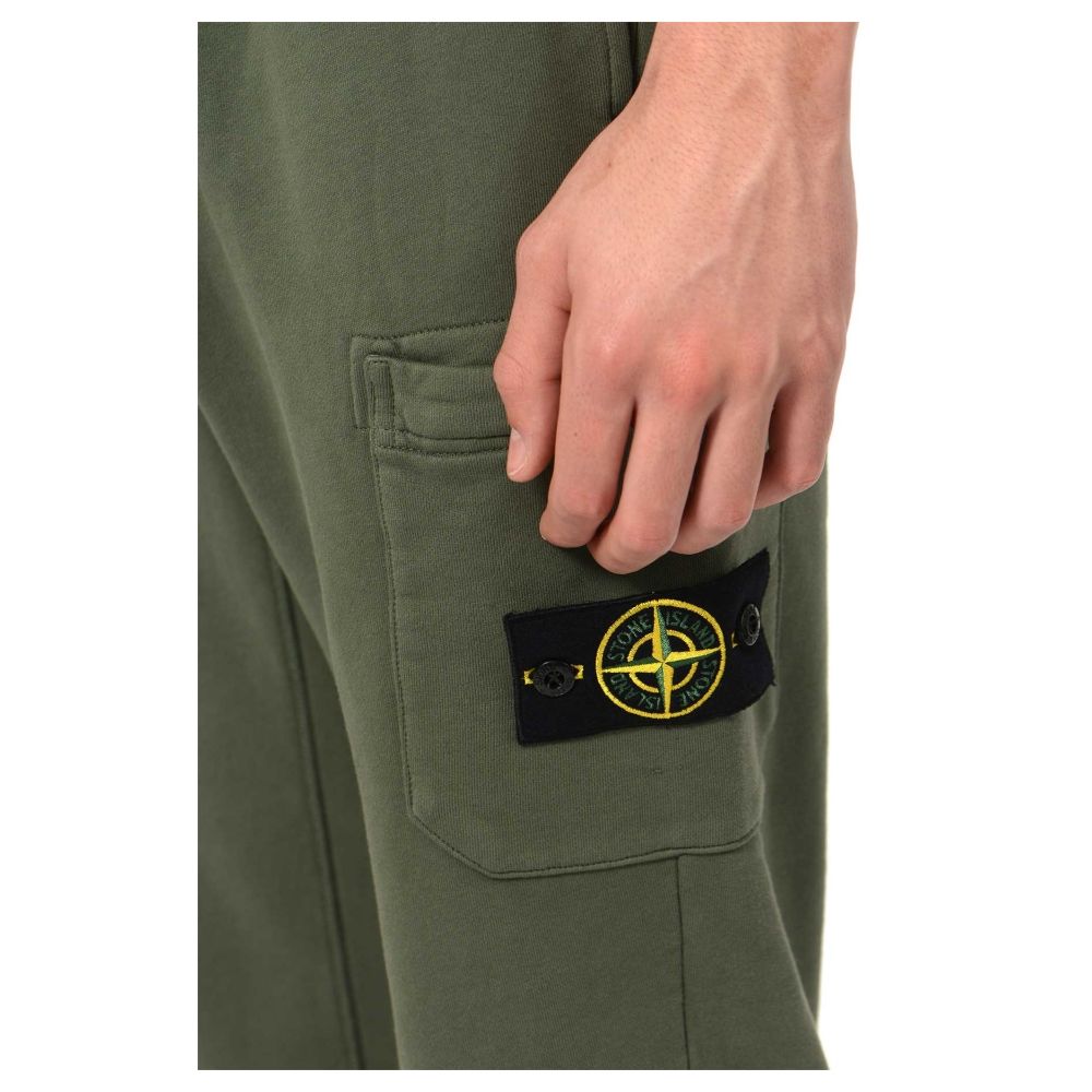 Pantaloni Stone Island bej din bumbac pentru bărbați