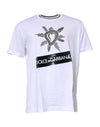 Tricou Dolce & Gabbana cu mânecă scurtă și imprimeu Sacred Heart alb