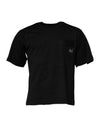Tricou Dolce & Gabbana cu guler rotund din bumbac și logo negru