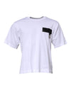 Tricou Dolce & Gabbana cu guler rotund din bumbac și logo alb