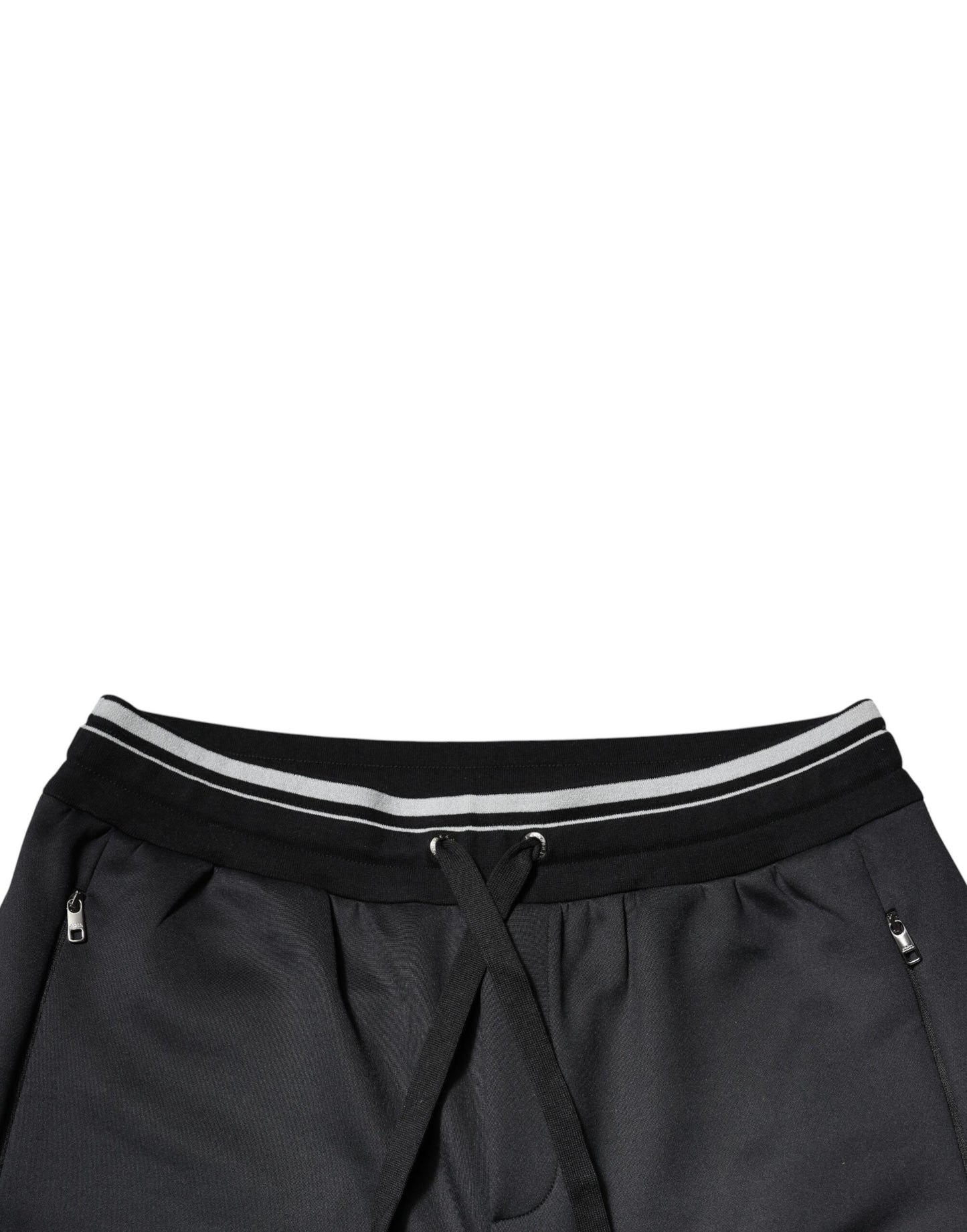 Pantaloni jogger Dolce & Gabbana negri din poliester cu logo