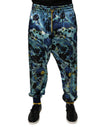 Dolce & Gabbana Pantaloni sport pentru bărbați cu imprimeu marmorat multicolor