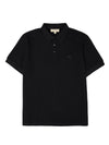 Burberry Black Cotton Collared Polo Shirt