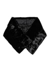 Dolce & Gabbana Black Fur Shawl Neck Wrap Cover Collar Scarf