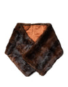 Dolce & Gabbana Black Brown Stripe Fur Shawl Wrap Scarf