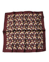 Dolce & Gabbana Maroon Oranges Silk Square Handkerchief Scarf