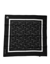 Dolce & Gabbana Black Patterned Cotton Handkerchief Scarf