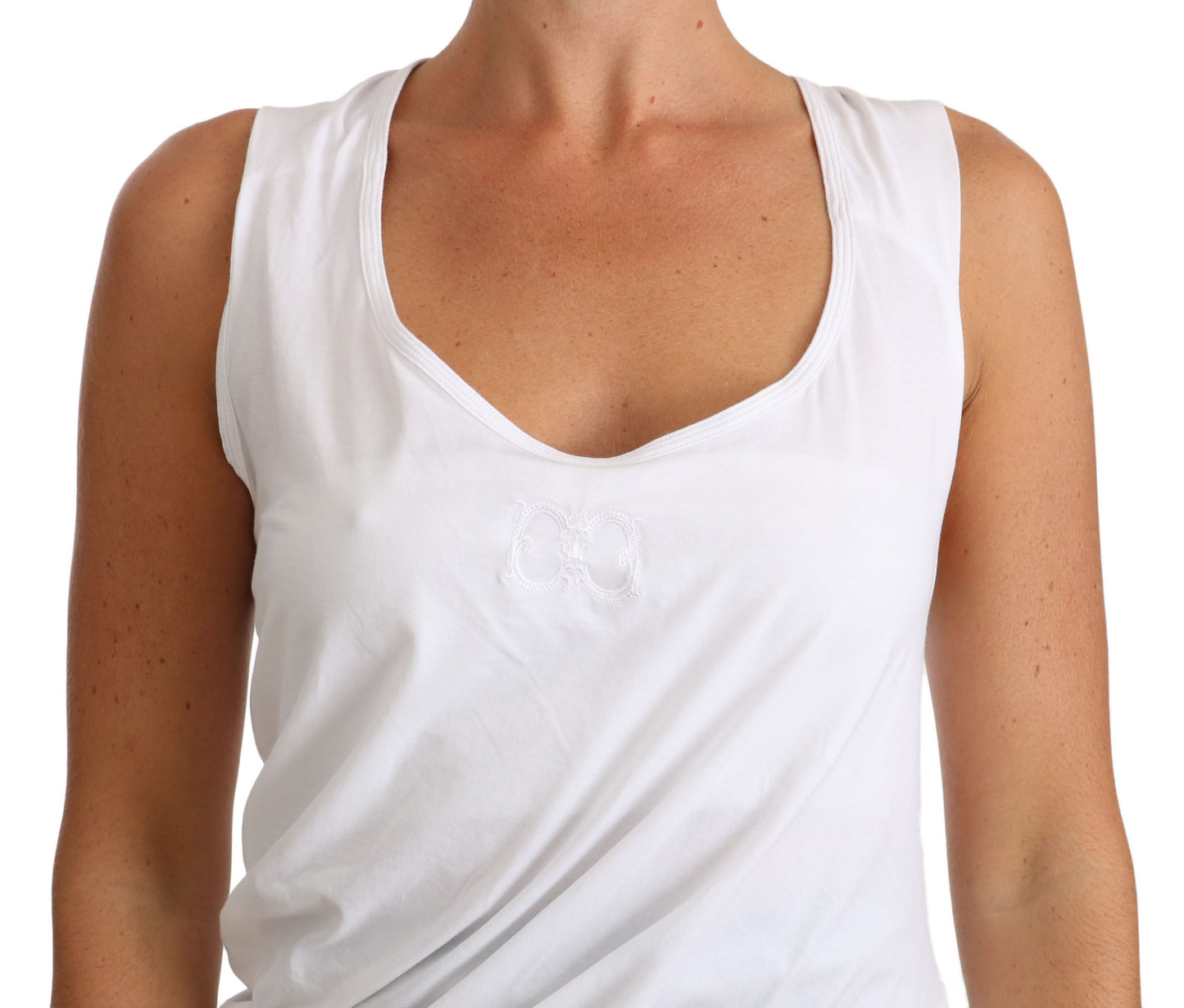 Cavalli White Top Tank CAVALLI T-Shirt Jersey