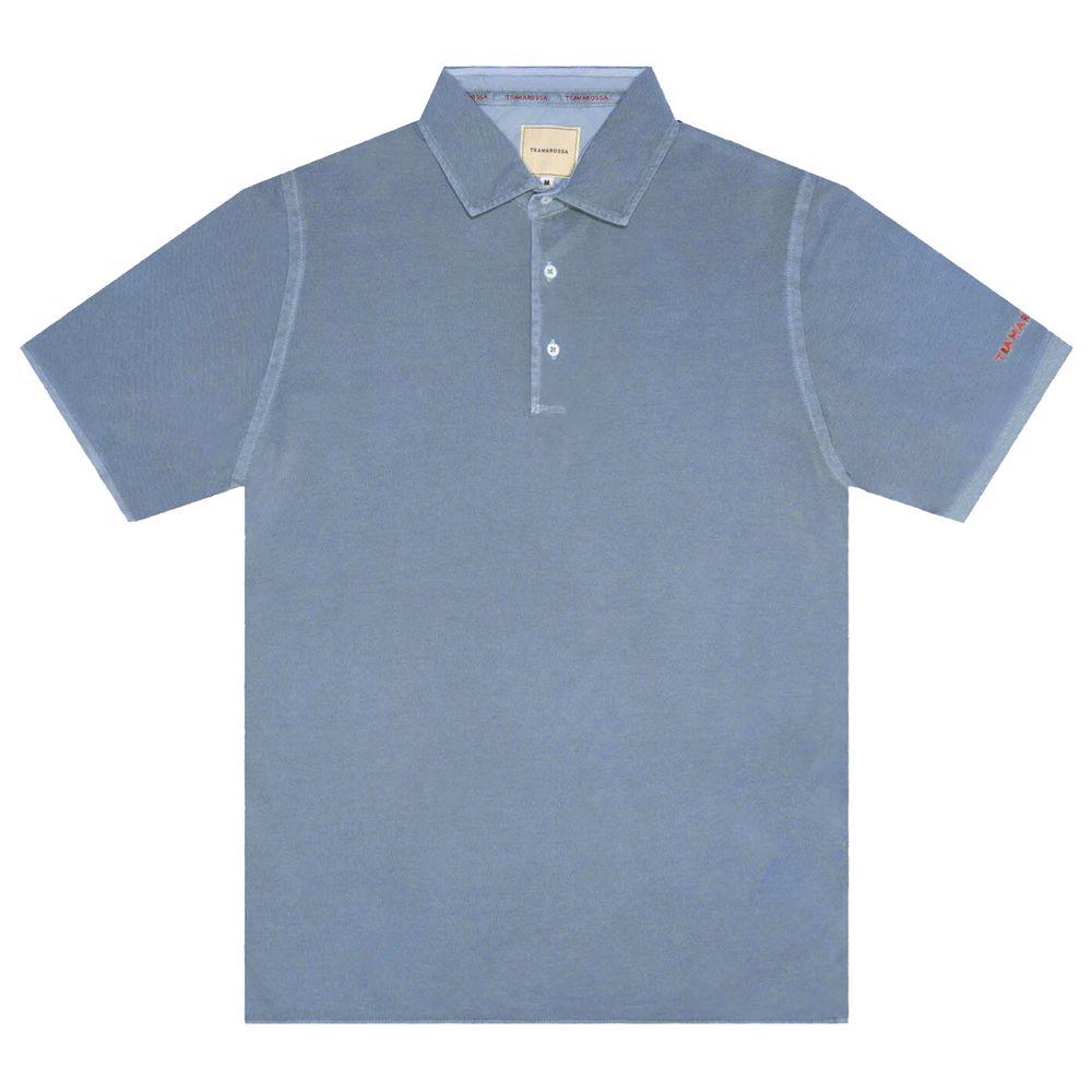 Tricou polo Tramarossa albastru deschis din bumbac pentru bărbați