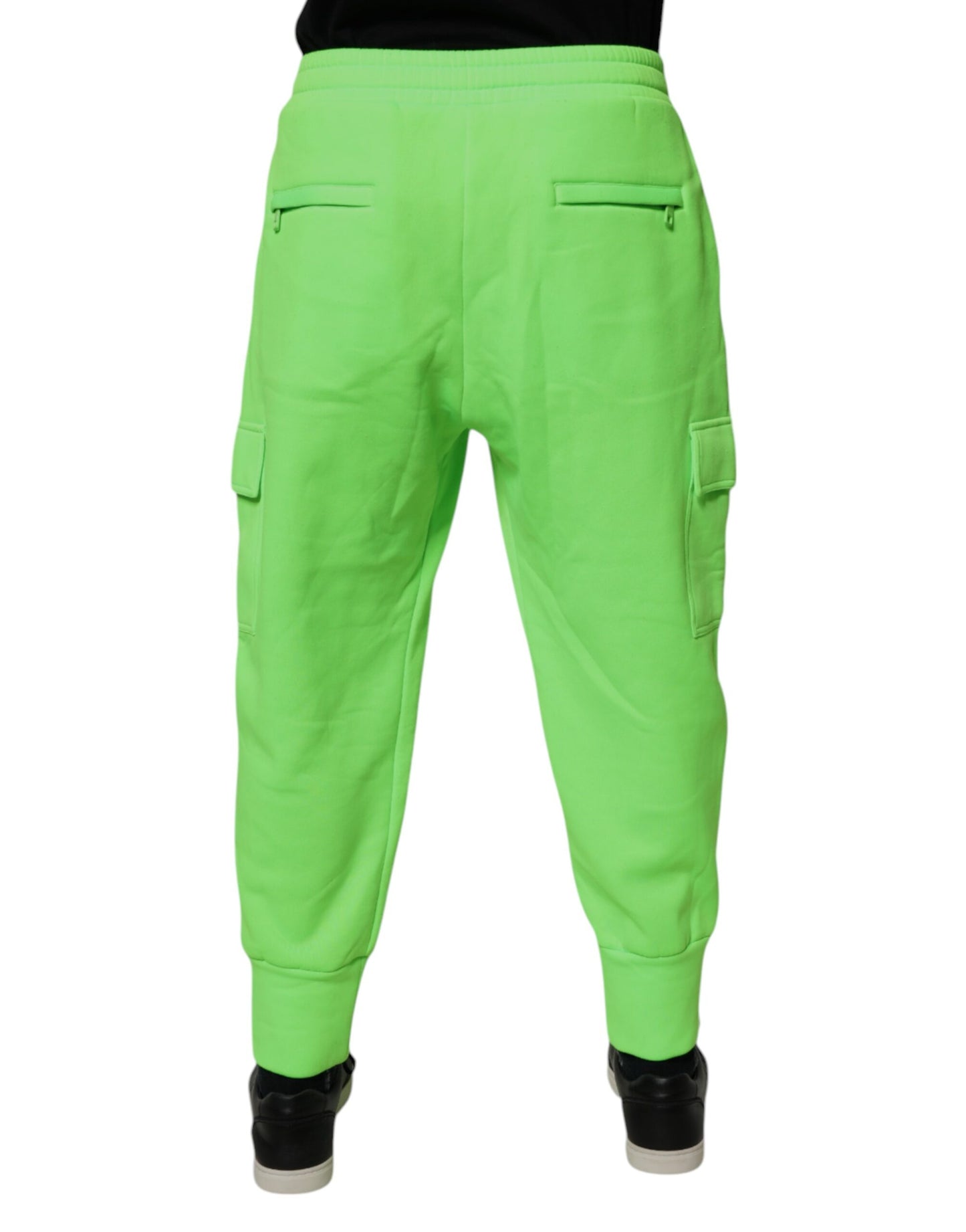 Dolce & Gabbana Pantaloni de trening cargo verde neon pentru bărbați