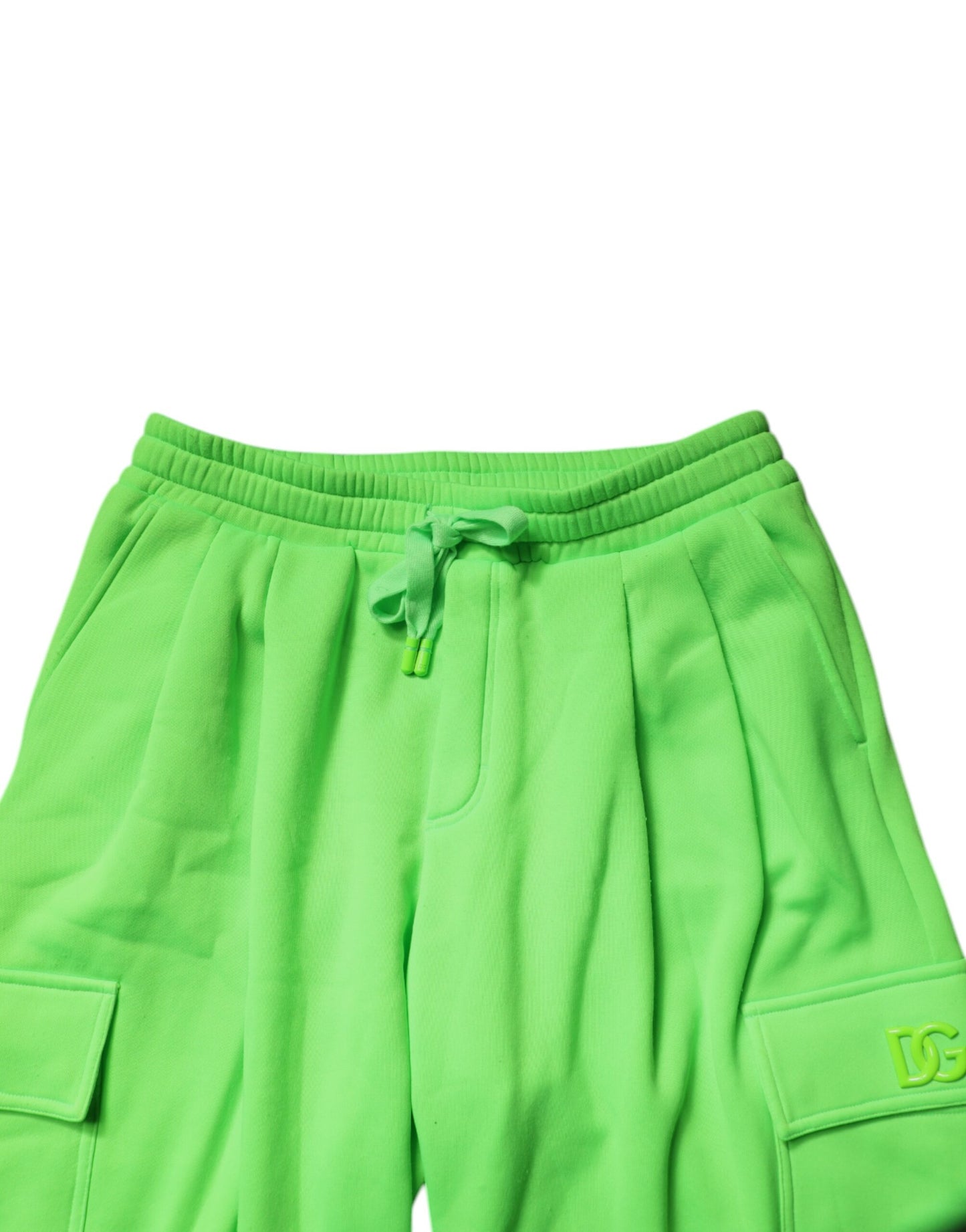Dolce & Gabbana Pantaloni de trening cargo verde neon pentru bărbați