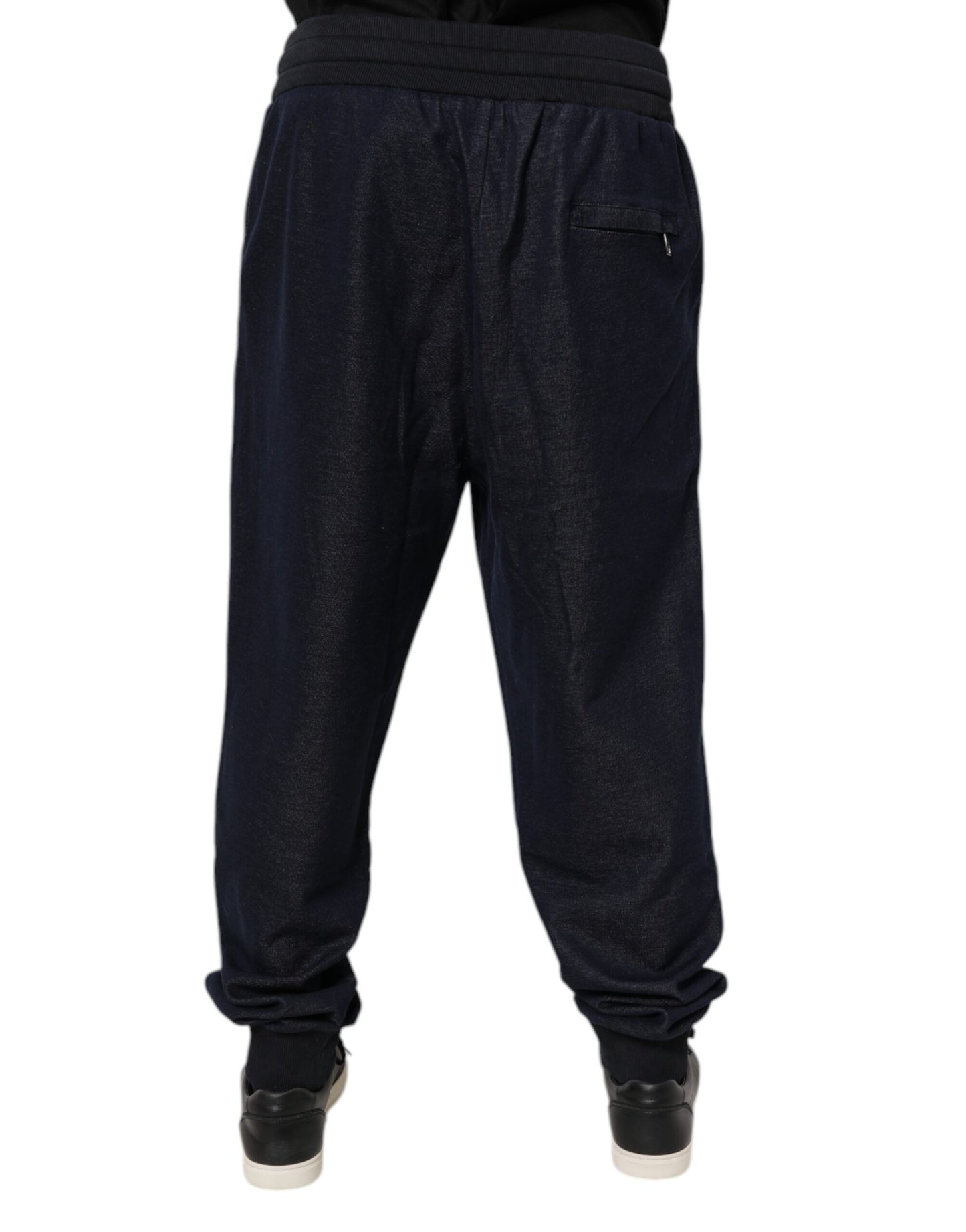 Dolce & Gabbana Pantaloni sport negri jacquard pentru bărbați