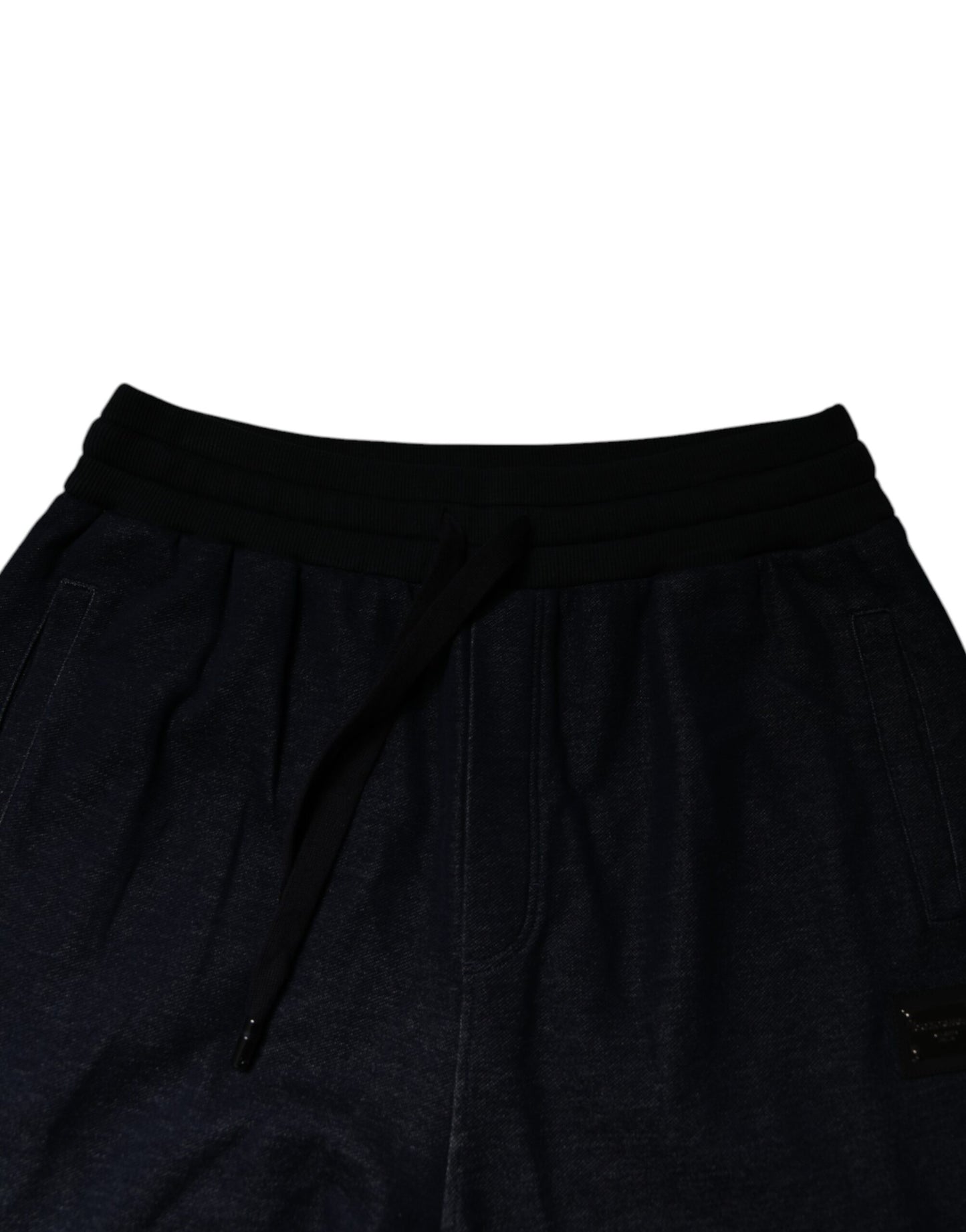 Dolce & Gabbana Pantaloni sport negri jacquard pentru bărbați