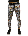 Dolce & Gabbana Pantaloni sport pentru bărbați cu imprimeu Houndstooth multicolor