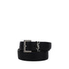 Saint Laurent Black Calf Leather Bos Taurus Regular Belt