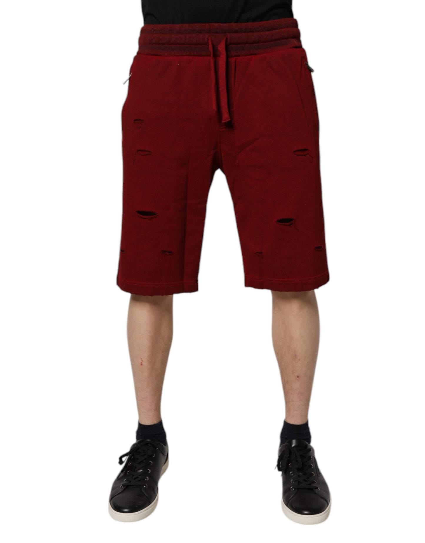 Pantaloni scurți Dolce & Gabbana Maroon Rip Style Bermuda