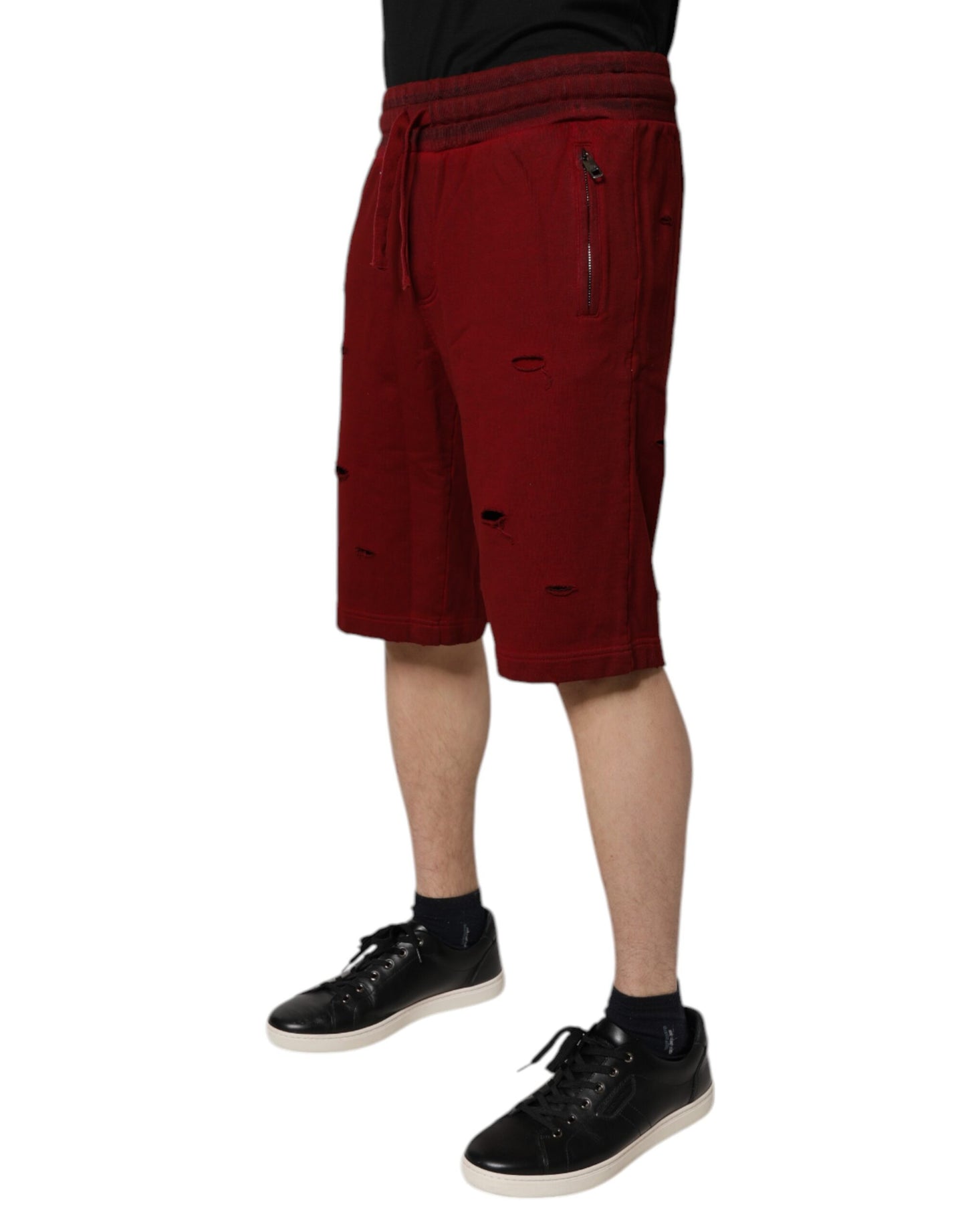 Pantaloni scurți Dolce & Gabbana Maroon Rip Style Bermuda