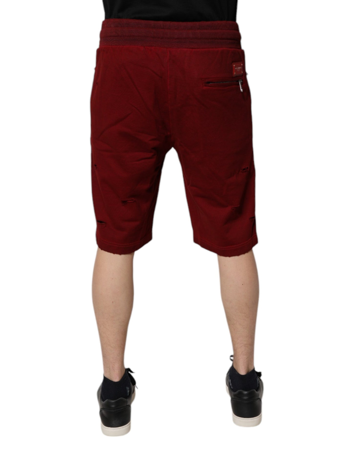 Pantaloni scurți Dolce & Gabbana Maroon Rip Style Bermuda
