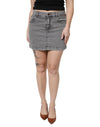 Dolce & Gabbana Gray Cotton Stretch Mid Waist Denim Mini Skirt