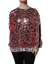 Dolce & Gabbana Pink DG Queen Sequin Pullover Sweater