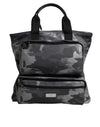Dolce & Gabbana Gray Camo Cotton Multiple Compartments Tote Bag