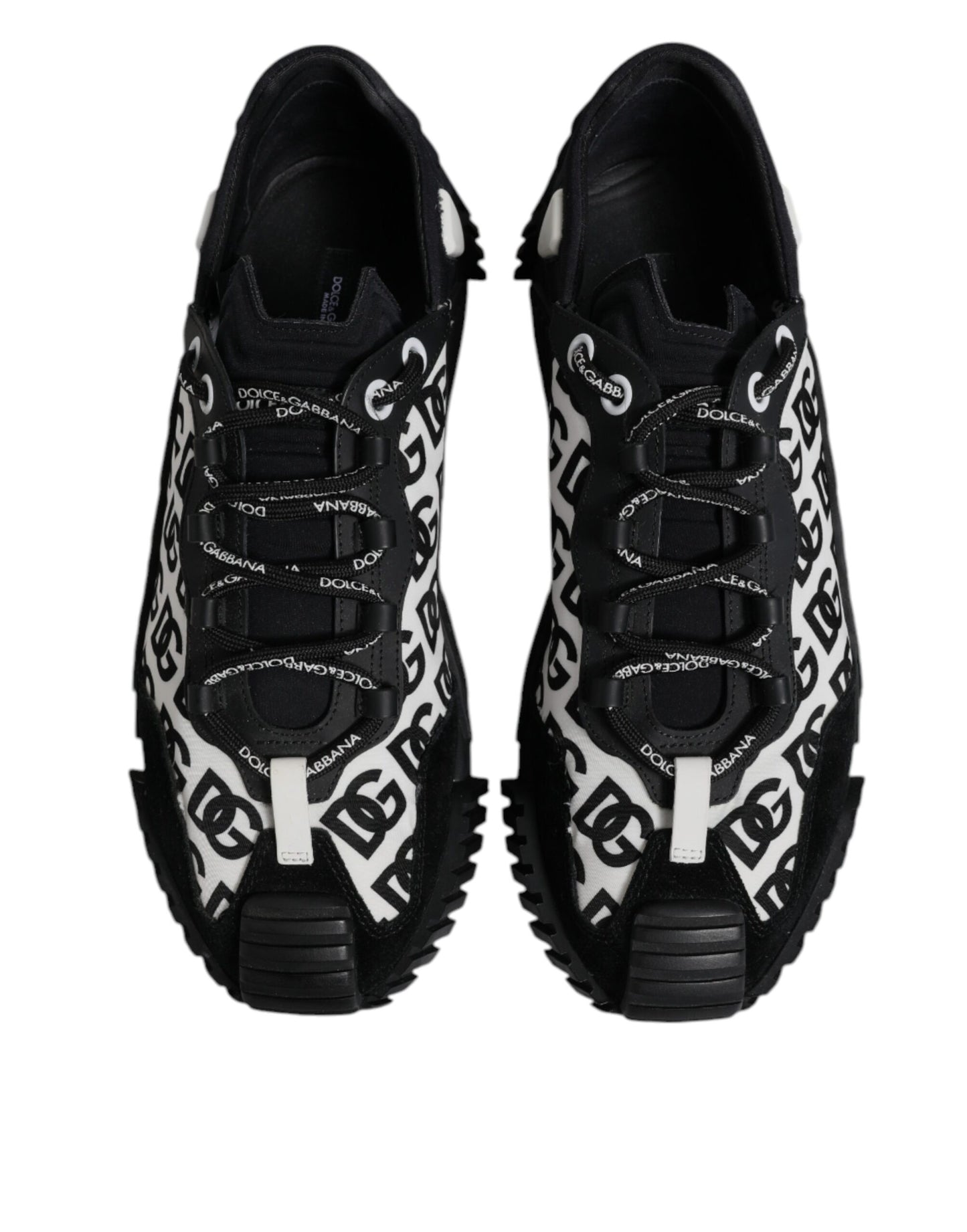 Dolce & Gabbana Black Logo Lace Up Low Top NS1 Sneakers Shoes