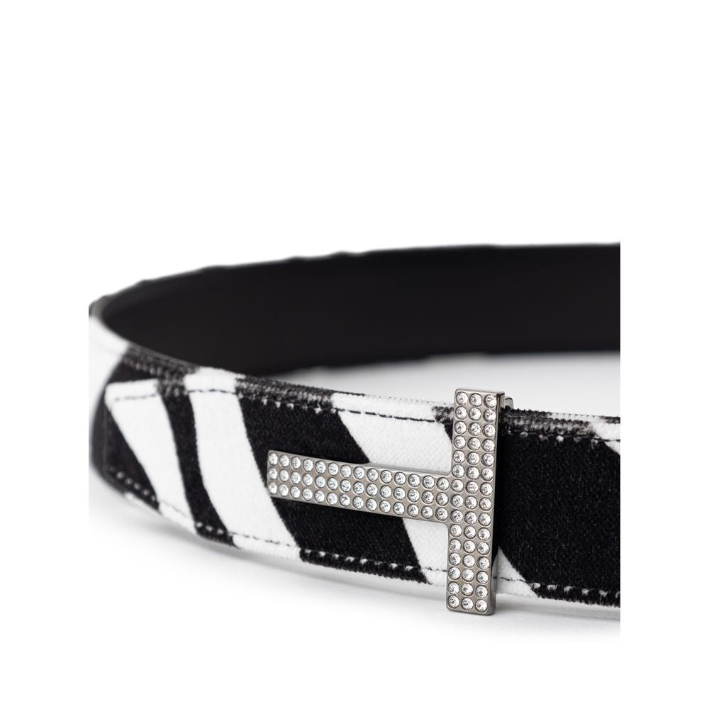 Curea din piele Tom Ford neagră și albă