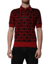 Tricou polo Dolce & Gabbana roșu din bumbac cu guler XOXO