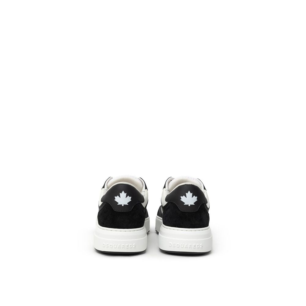 Dsquared² Black And White Leather Athletic Sneakers