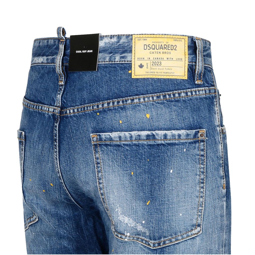 Blugi slim fit Dsquared² albaștri din bumbac pentru bărbați