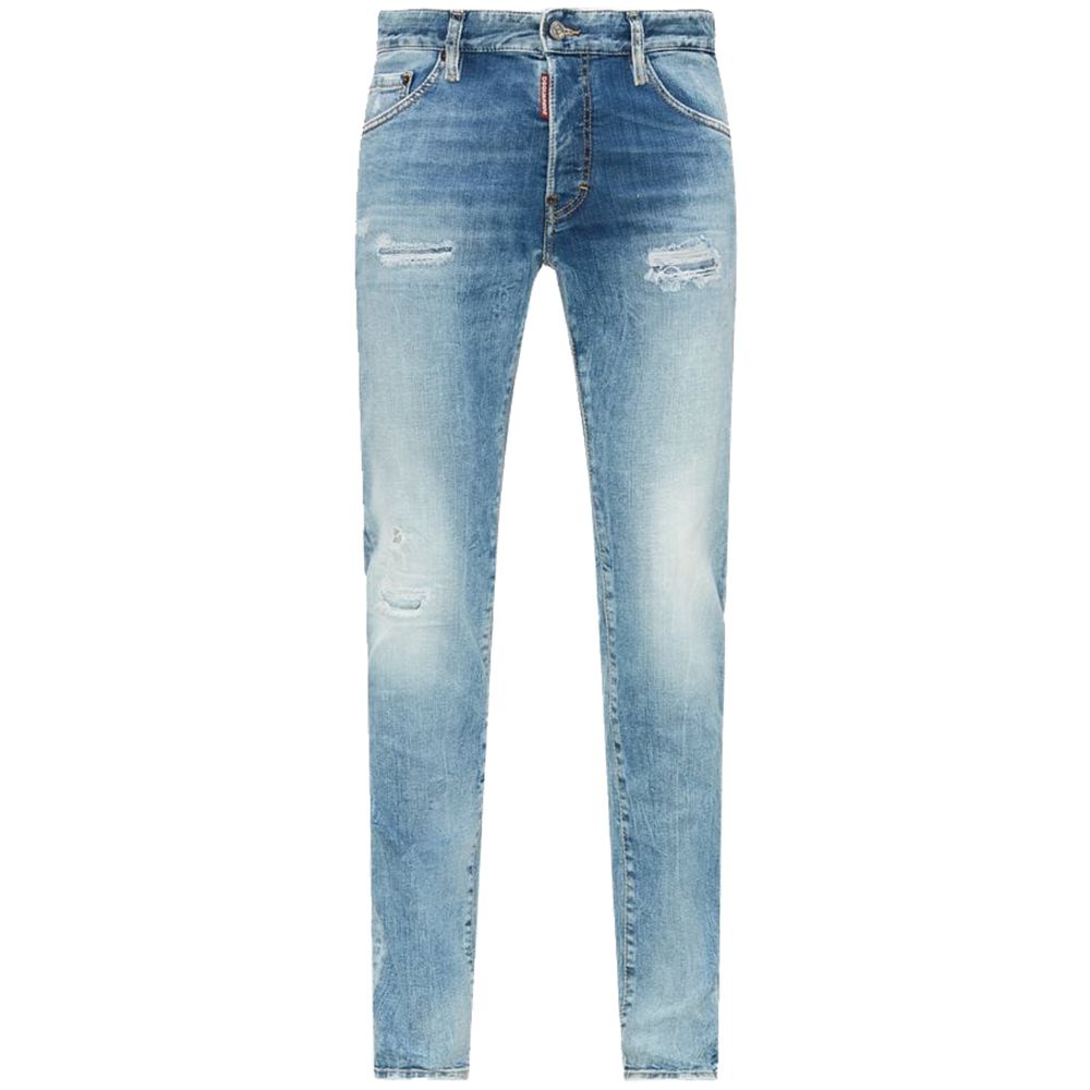 Blugi Dsquared² albaștri din bumbac pentru bărbați, croială slim