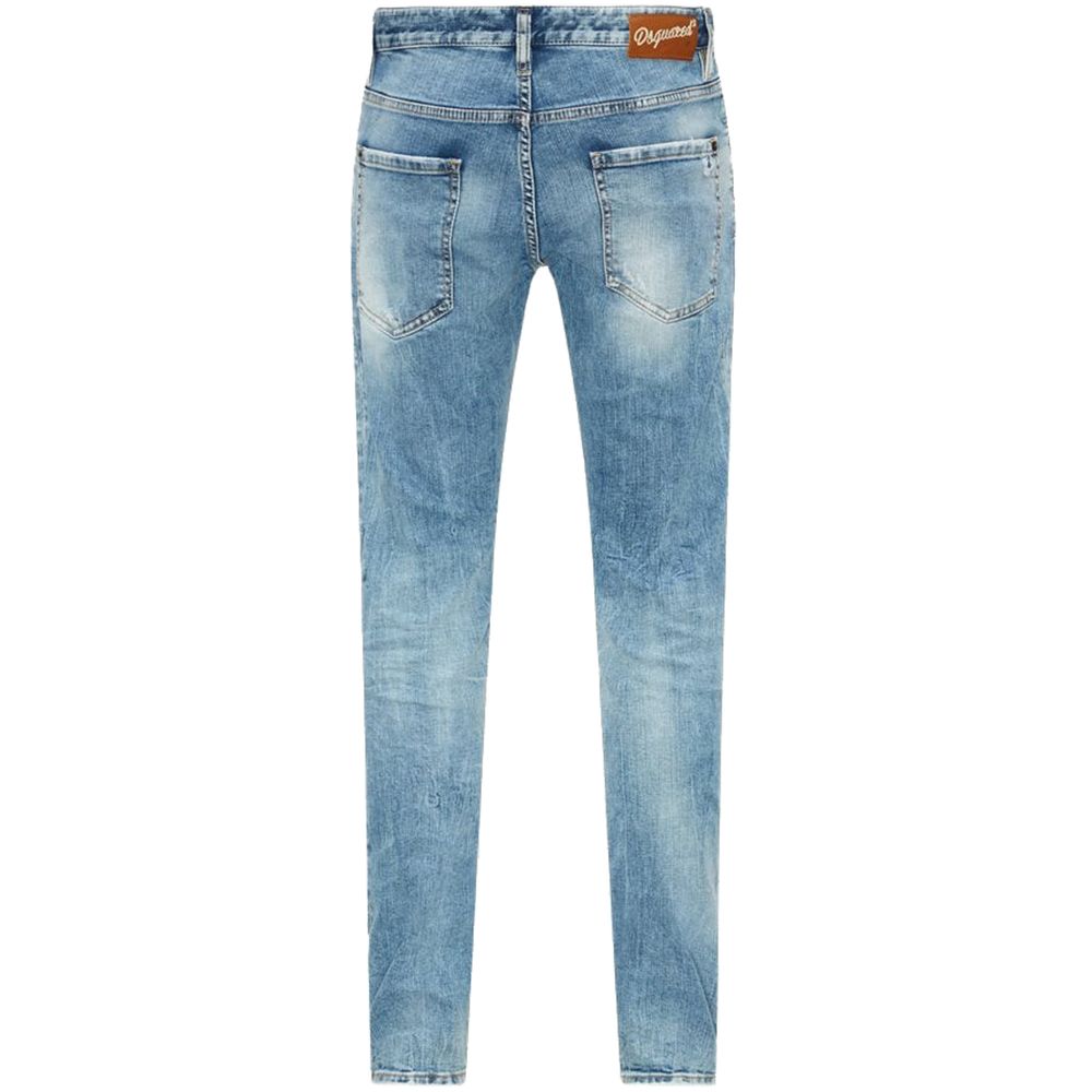 Blugi Dsquared² albaștri din bumbac pentru bărbați, croială slim