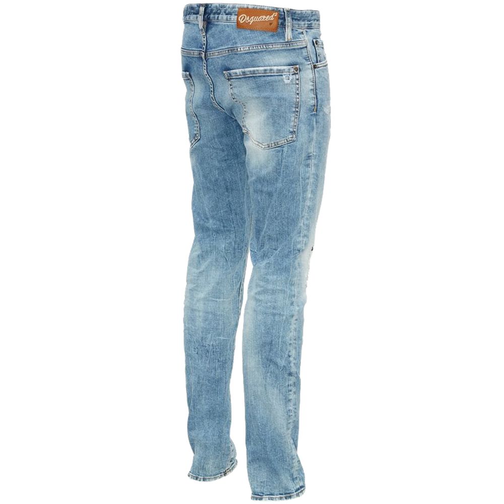 Blugi Dsquared² albaștri din bumbac pentru bărbați, croială slim