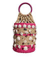 Dolce & Gabbana Multicolor Bucket Raffia Seashells Crystals Handbag Bag