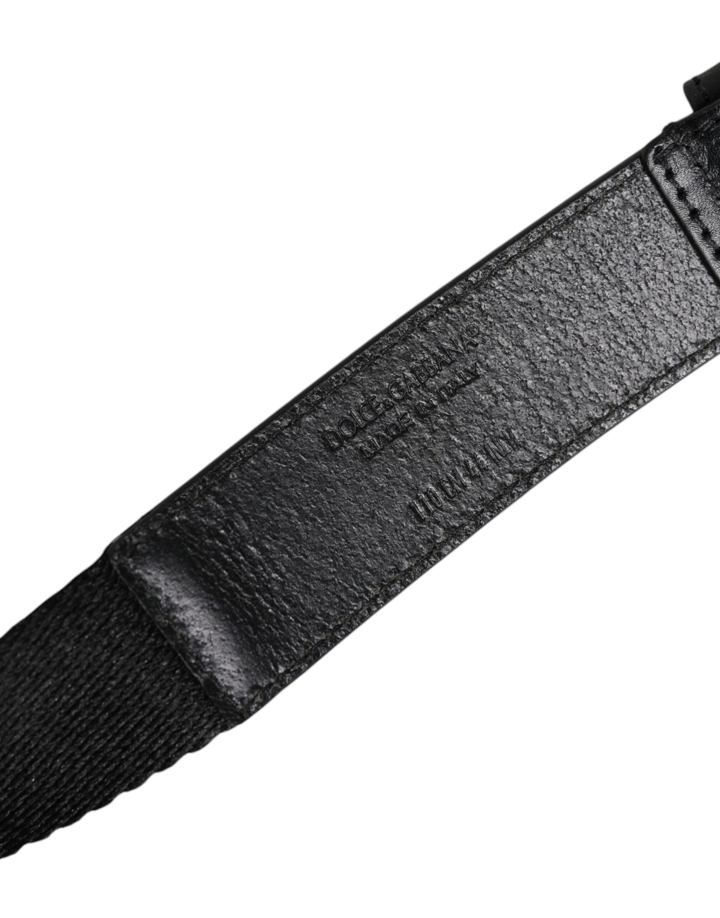 Curea Dolce & Gabbana cu cataramă din metal imprimat cu logo negru și alb