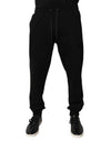 Dolce & Gabbana Black Cotton Mid Waist Jogger Sweatpants Pants
