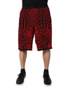 Dolce & Gabbana Red Leopard Print Viscose Bermuda Shorts