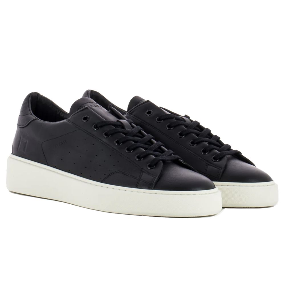 D.A.T.E Black Leather Sneaker