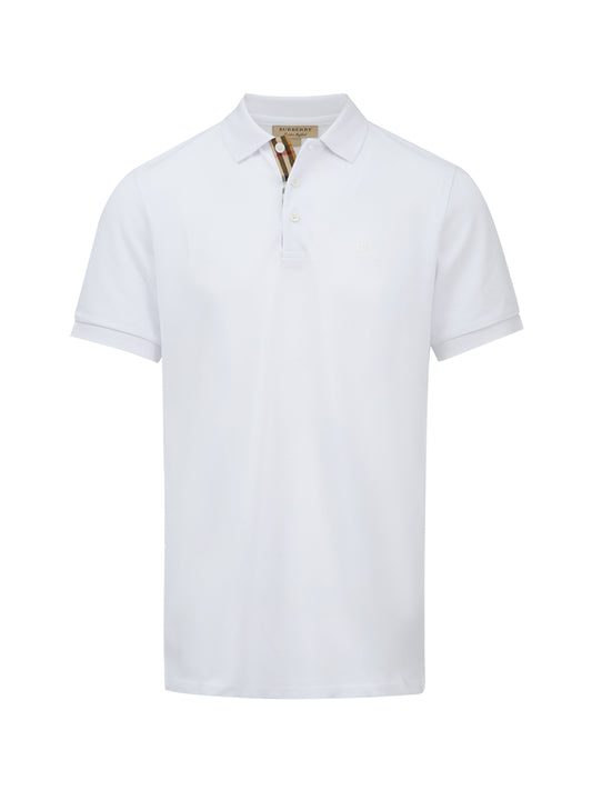Burberry White Cotton Collared Polo Shirt