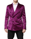 Dolce & Gabbana Purple Double Breasted Men Suit Coat Blazer