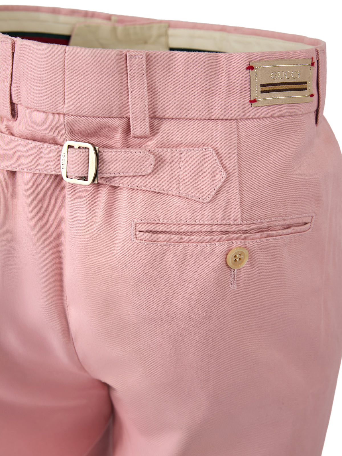 Pantaloni Gucci roz deschis din bumbac