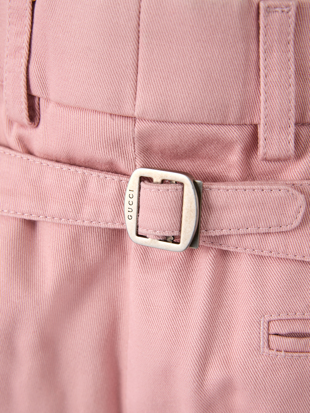 Pantaloni Gucci roz deschis din bumbac
